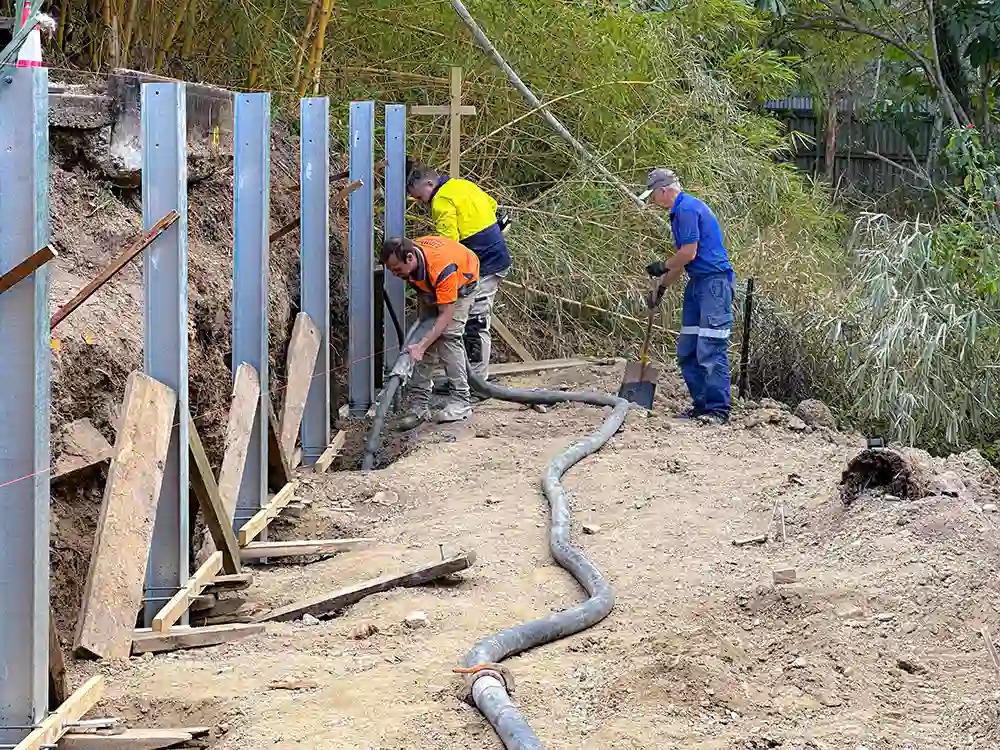 concrete sleeper retaining wall construction