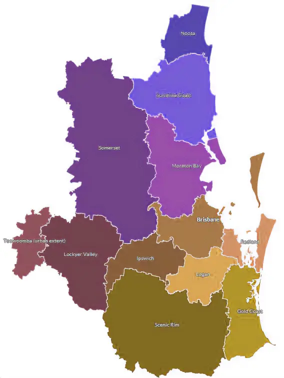 QLD Australia map